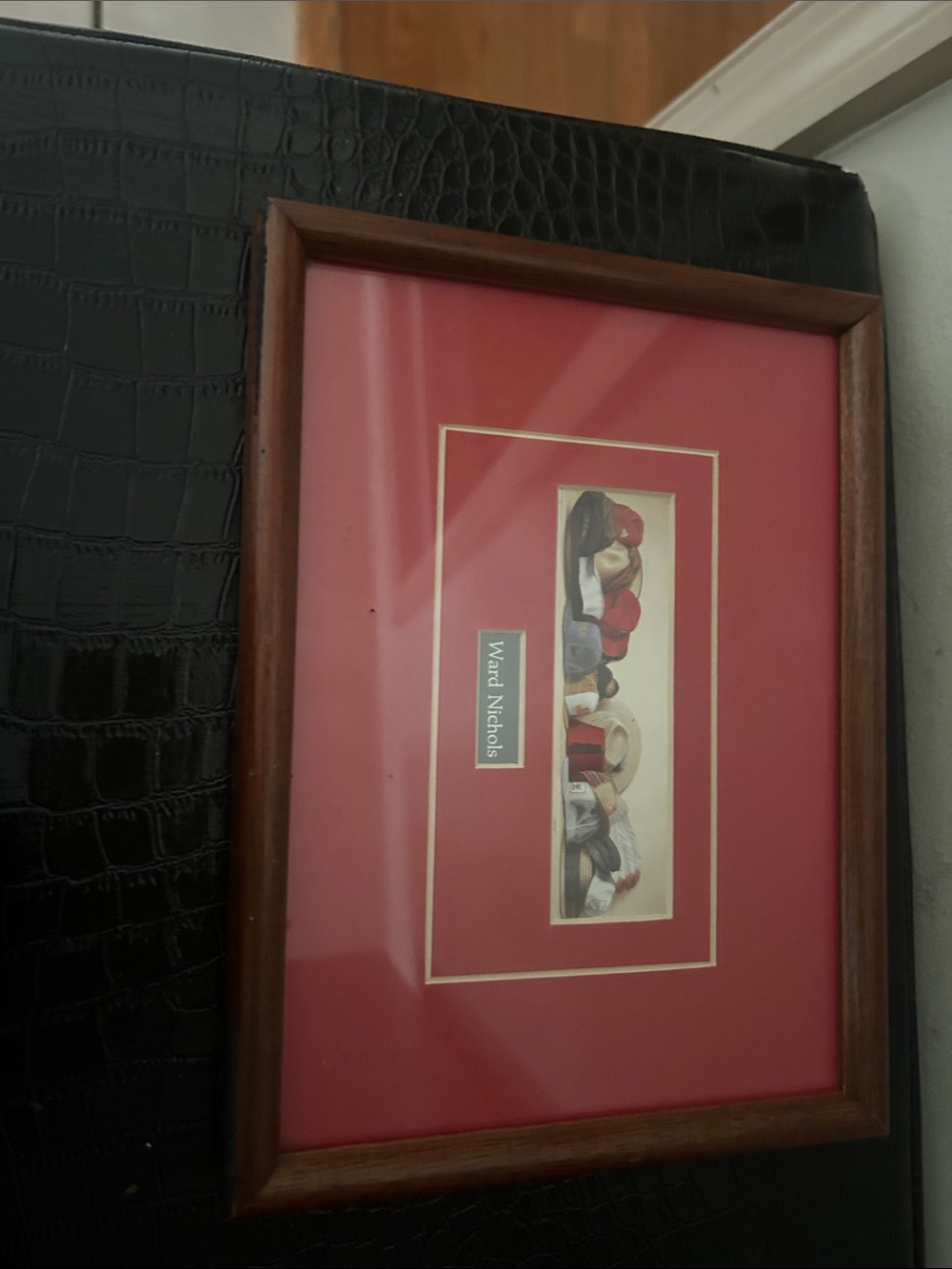 Ward Nicholas famous print collection of Hats Red and Brown Framed Art Print